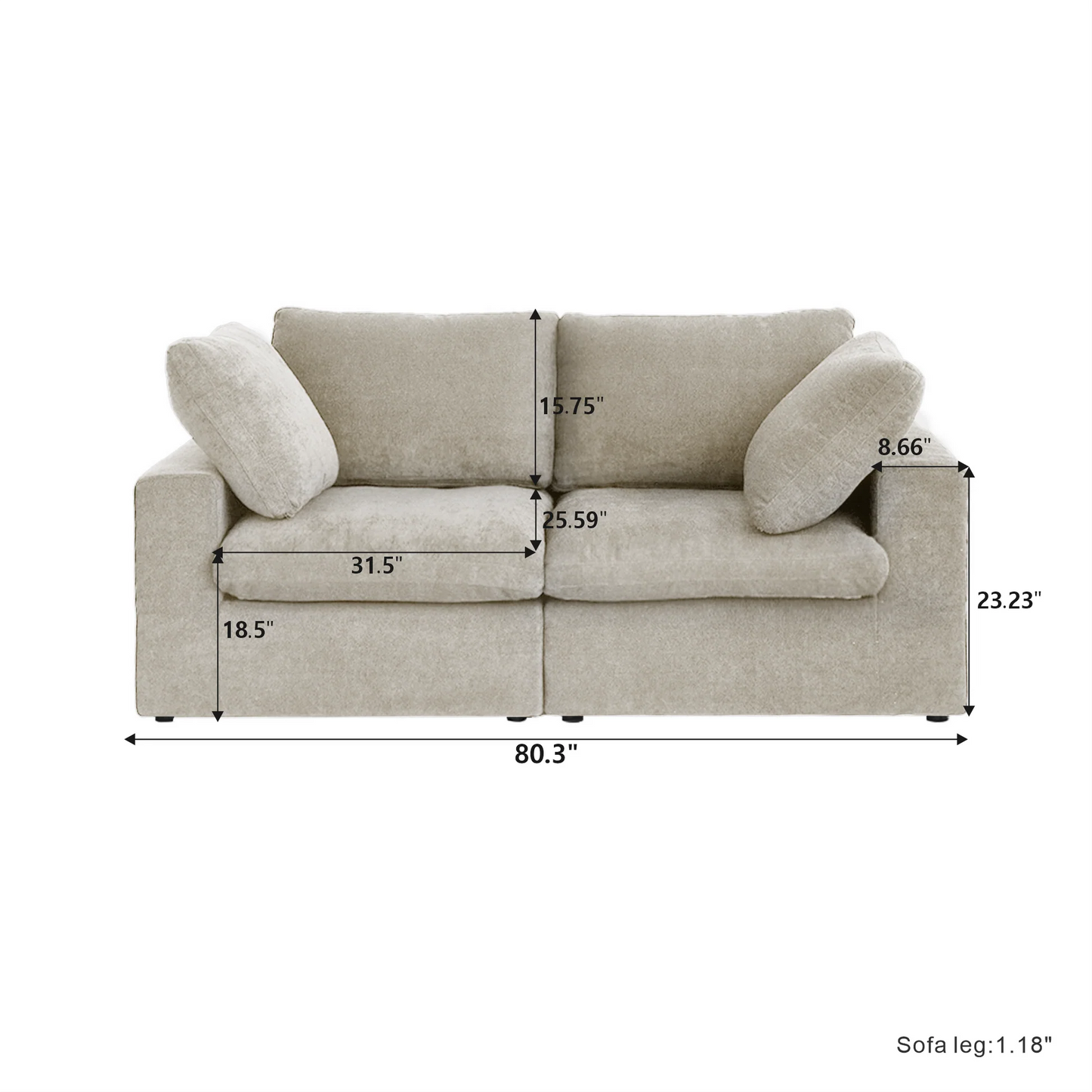 CloudComfort™ Modular Washable Classic Sofa