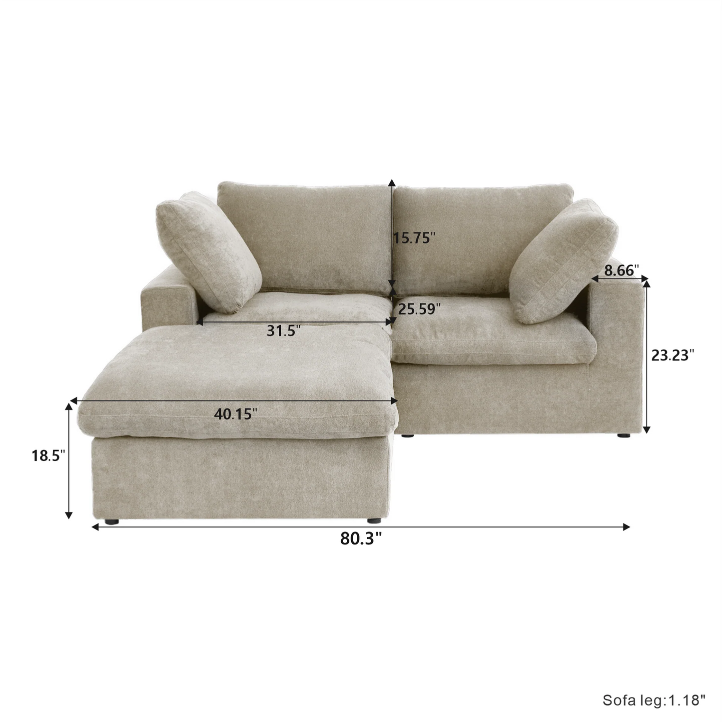 CloudComfort™ Modular Washable Classic Sofa