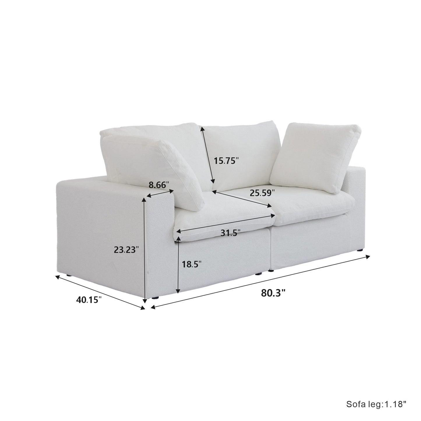 CloudComfort™ Modular Washable Classic Sofa