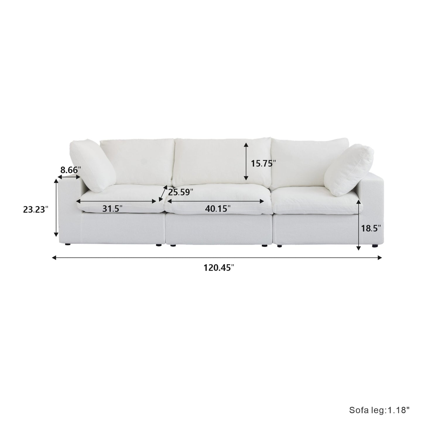 CloudComfort™ Modular Washable Classic Sofa