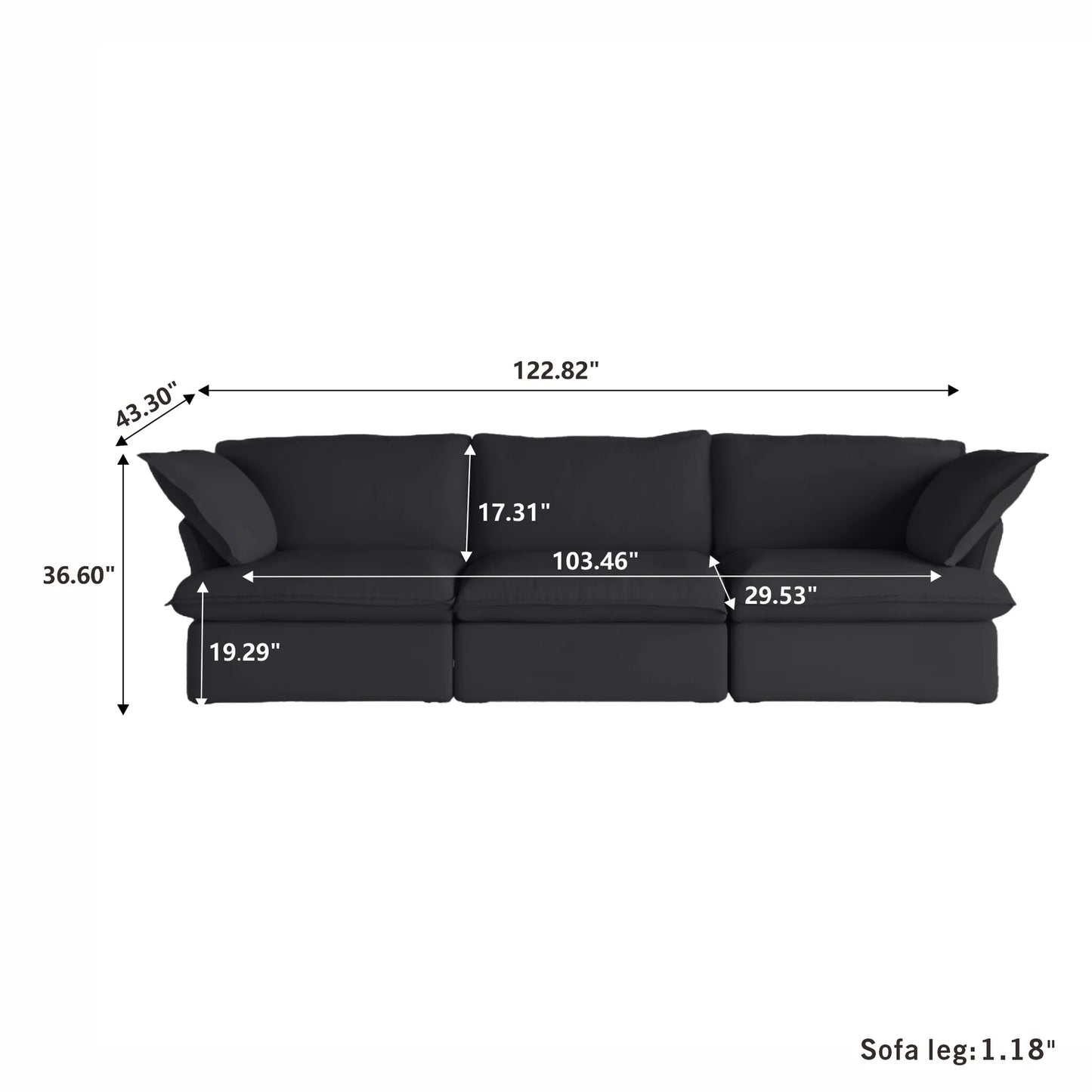 CloudComfort™ Modular Washable Luxe Sofa