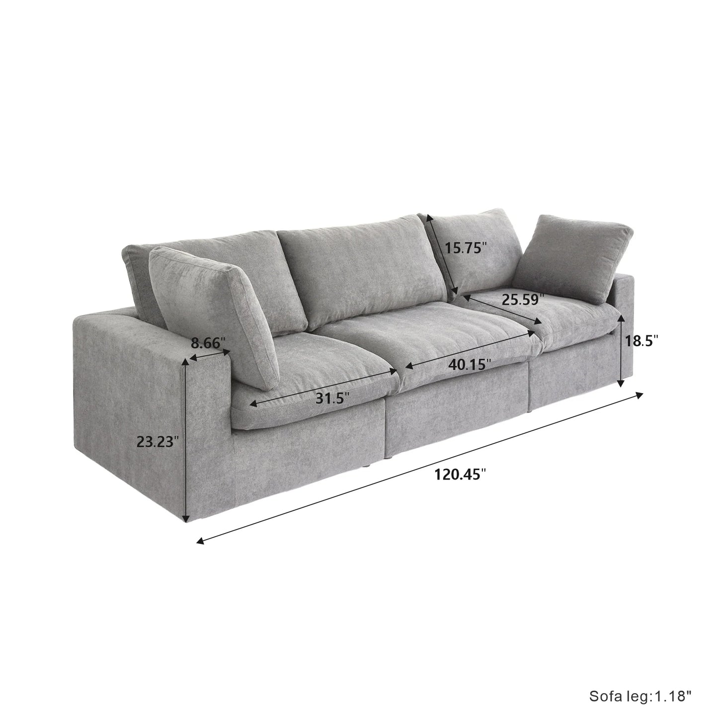 CloudComfort™ Modular Washable Classic Sofa
