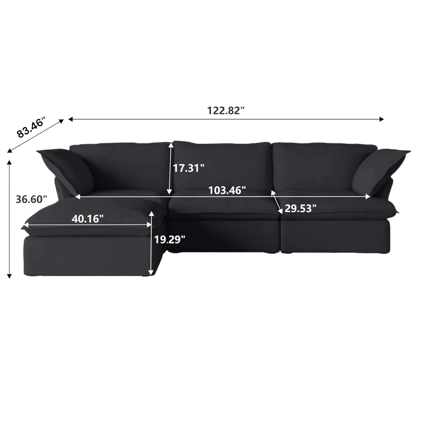 CloudComfort™ Modular Washable Luxe Sofa