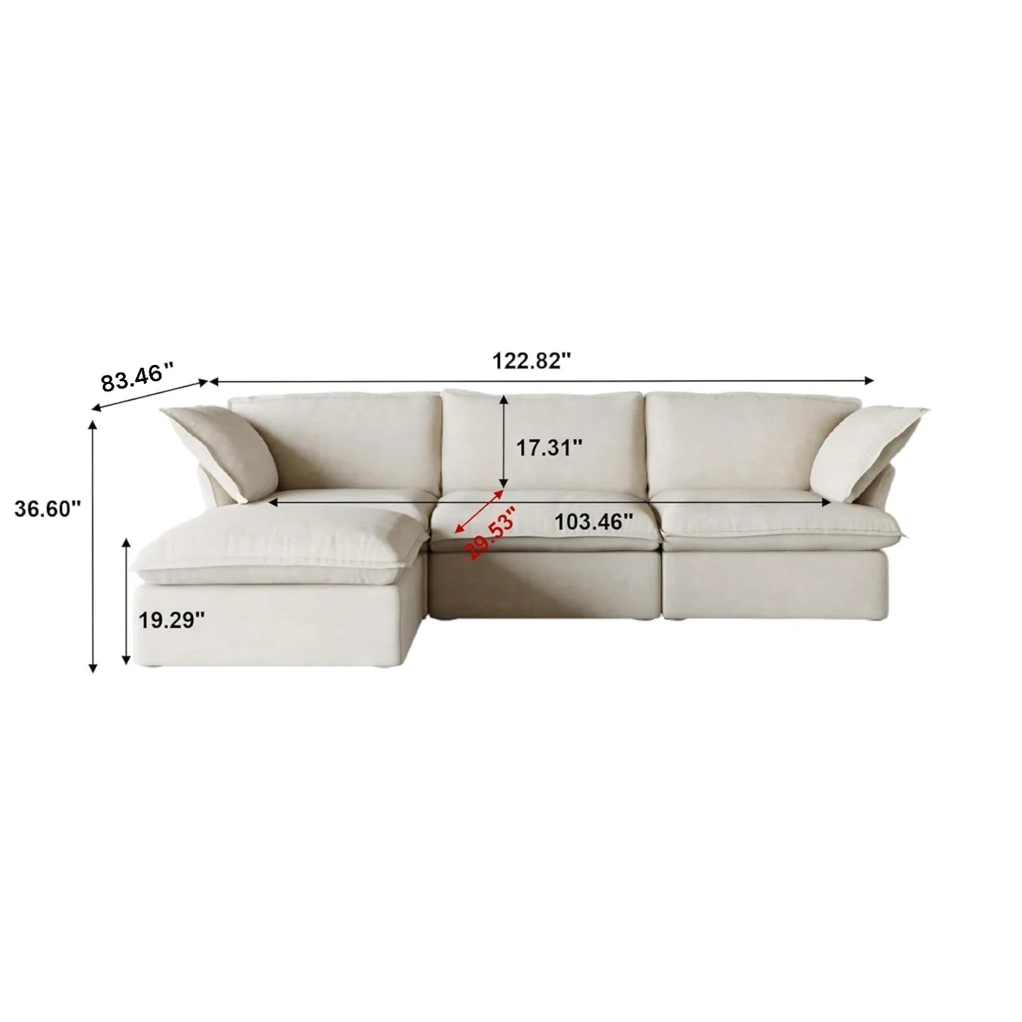CloudComfort™ Modular Washable Luxe Sofa