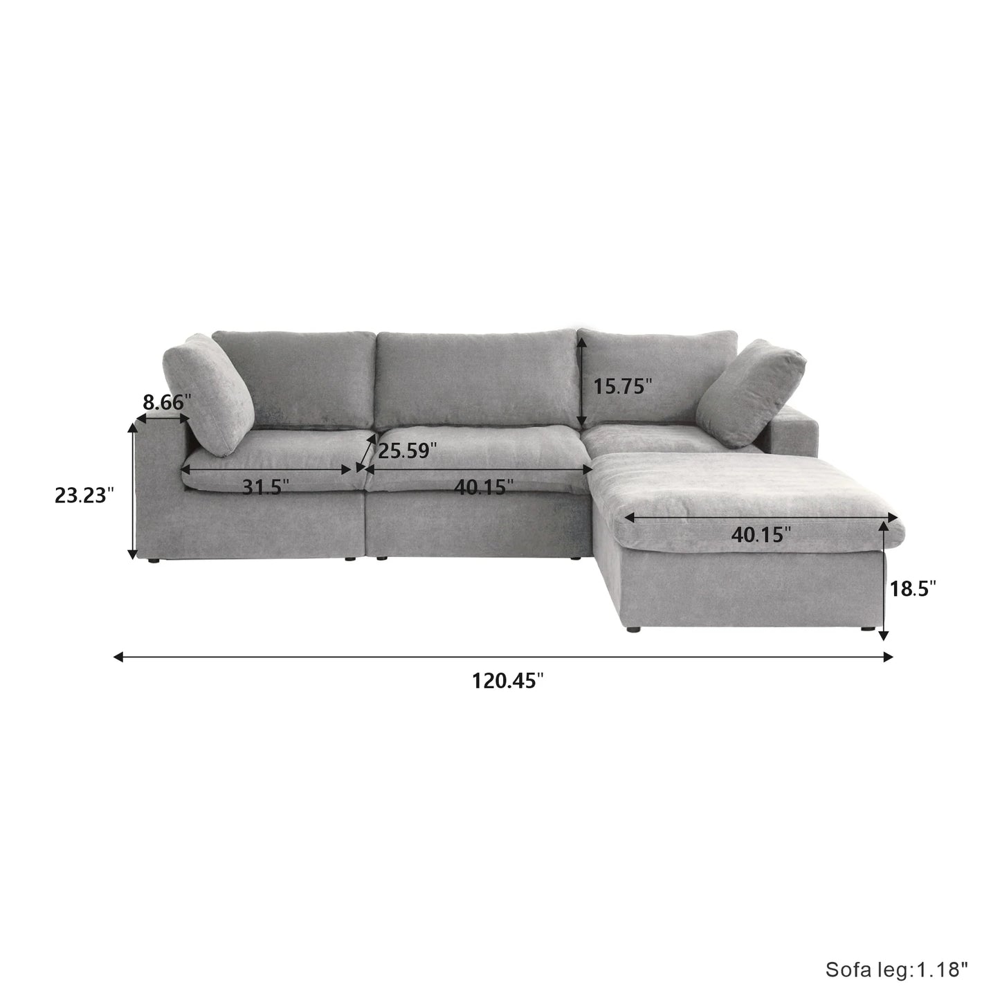 CloudComfort™ Modular Washable Classic Sofa