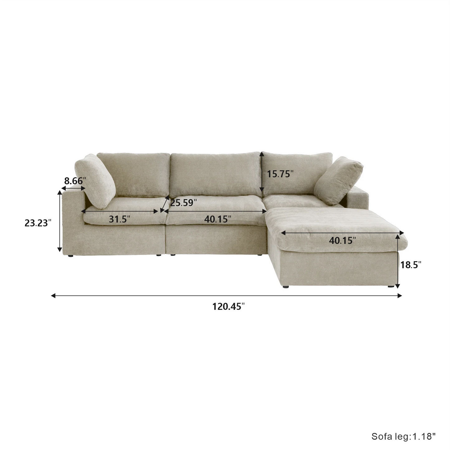 CloudComfort™ Modular Washable Classic Sofa