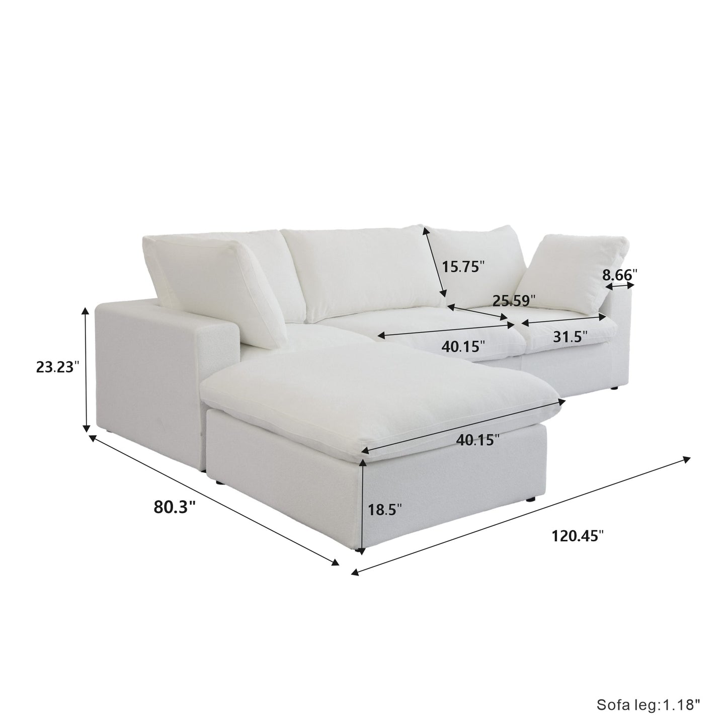 CloudComfort™ Modular Washable Classic Sofa