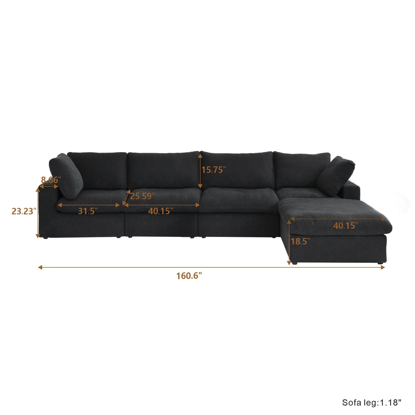 CloudComfort™ Modular Washable Classic Sofa