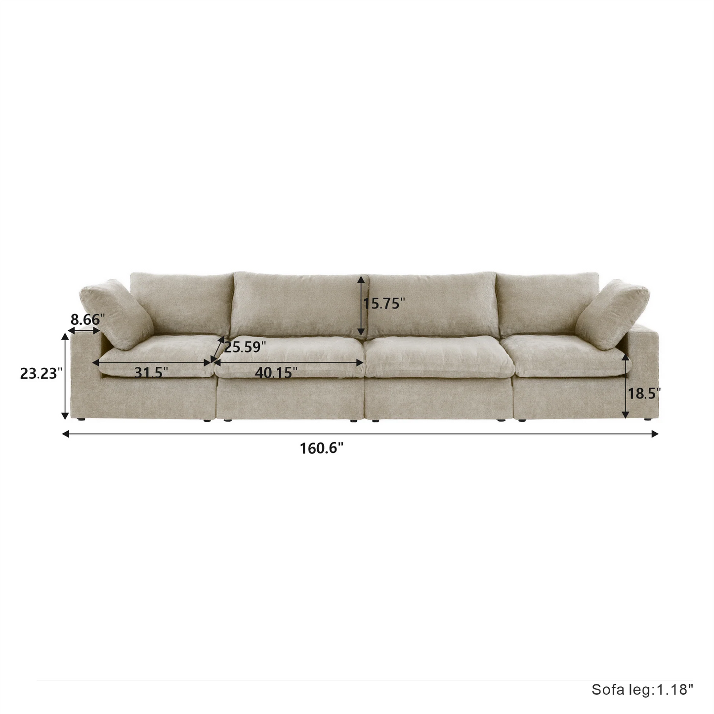 CloudComfort™ Modular Washable Classic Sofa