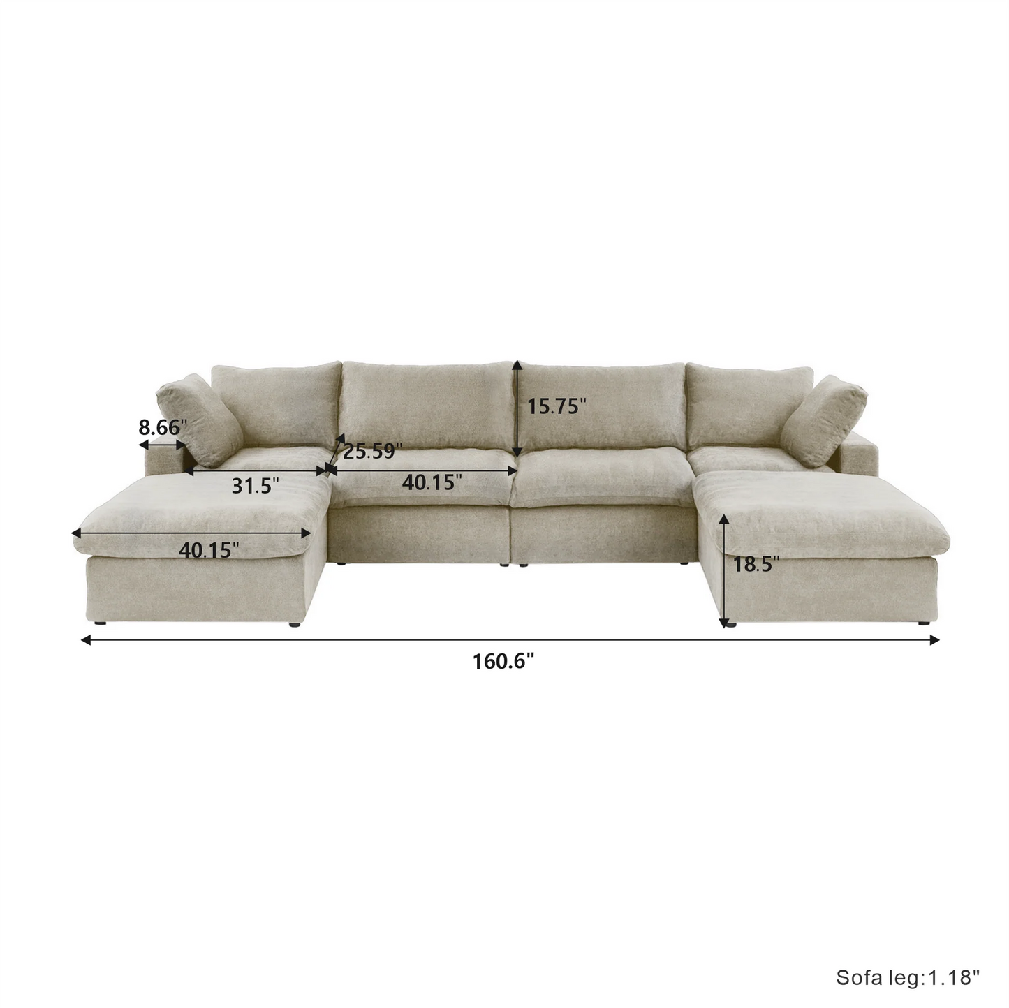 CloudComfort™ Modular Washable Classic Sofa