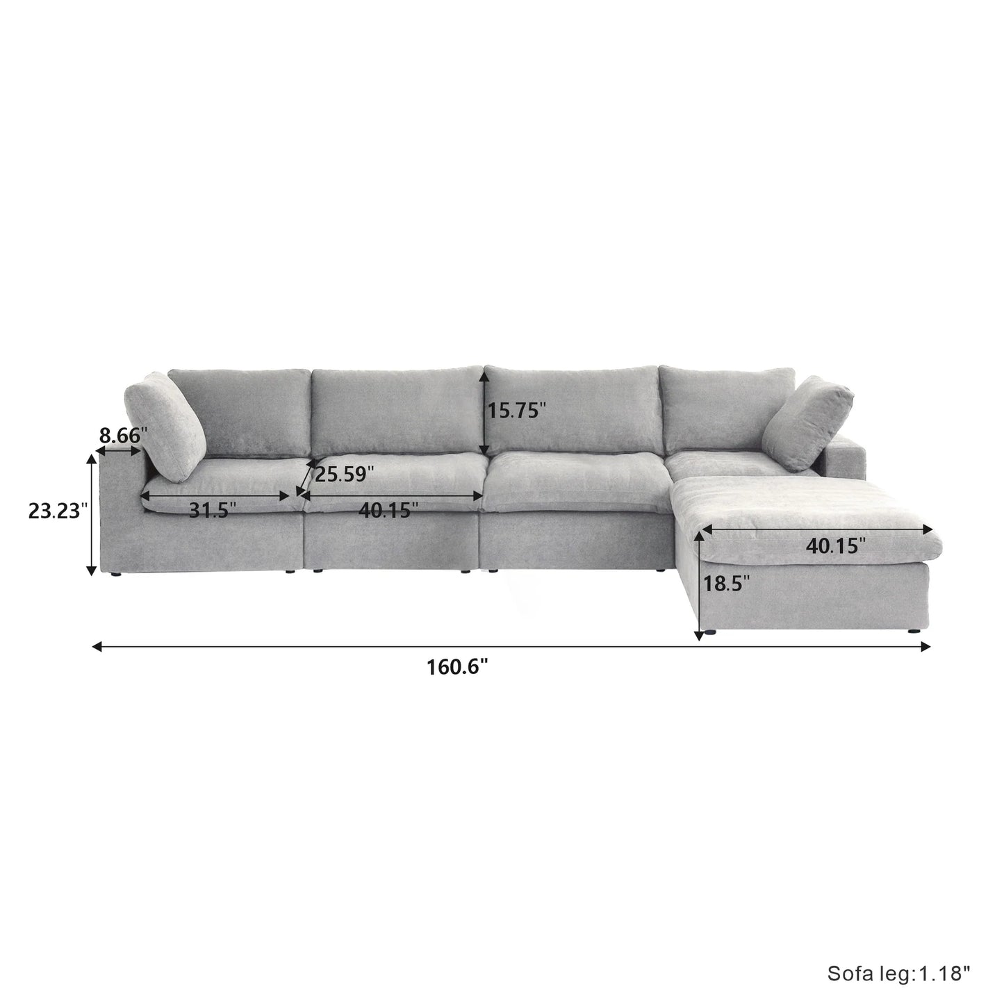CloudComfort™ Modular Washable Classic Sofa