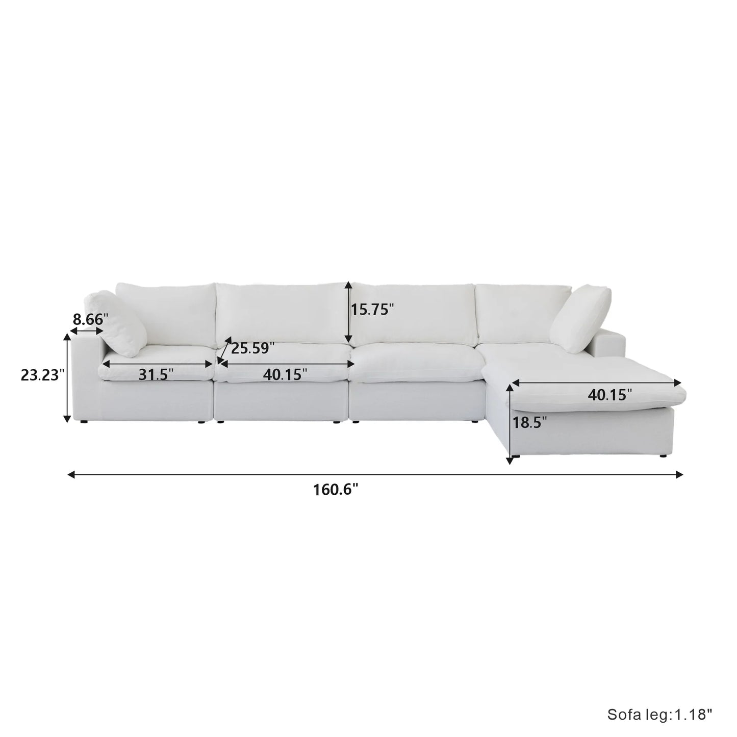 CloudComfort™ Modular Washable Classic Sofa