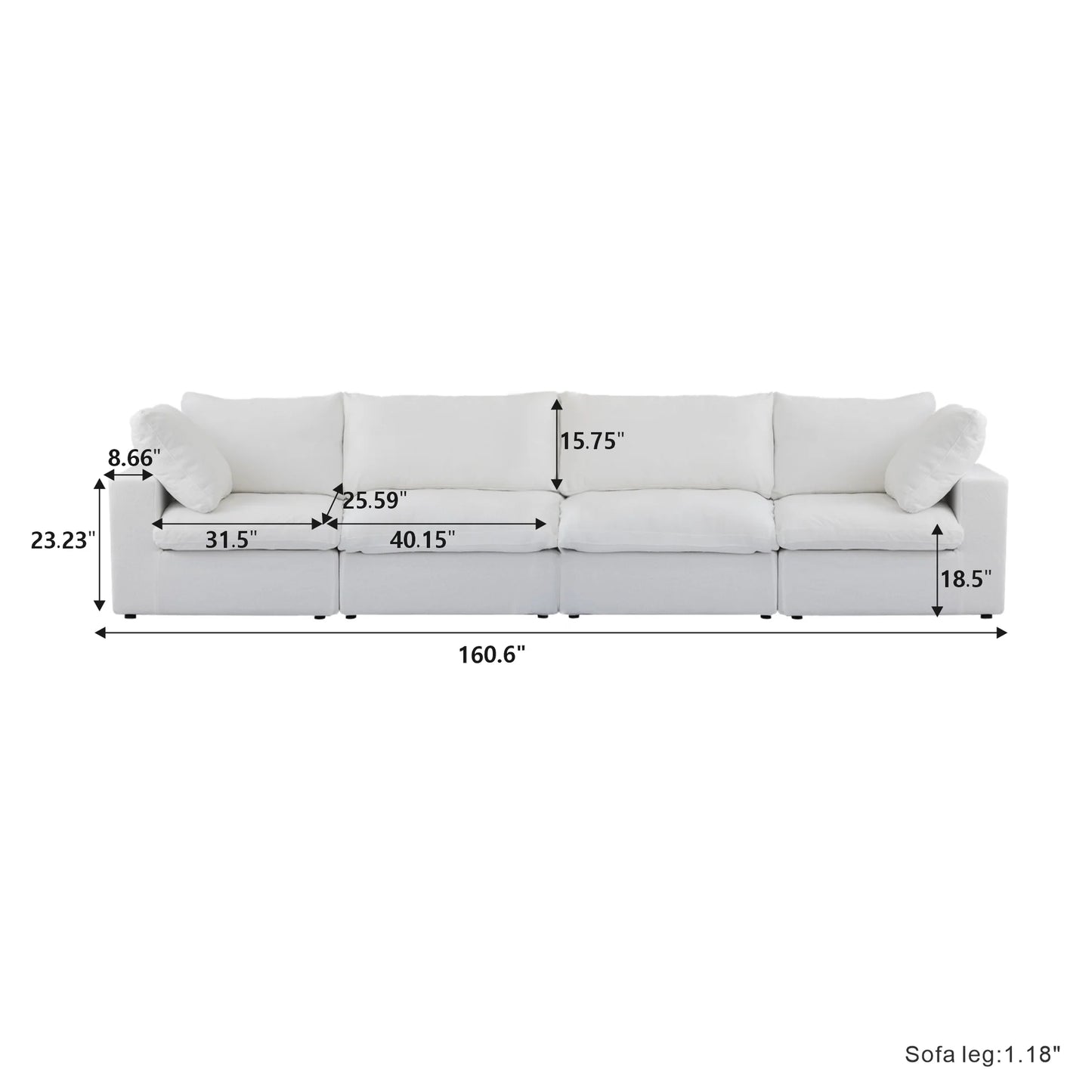 CloudComfort™ Modular Washable Classic Sofa