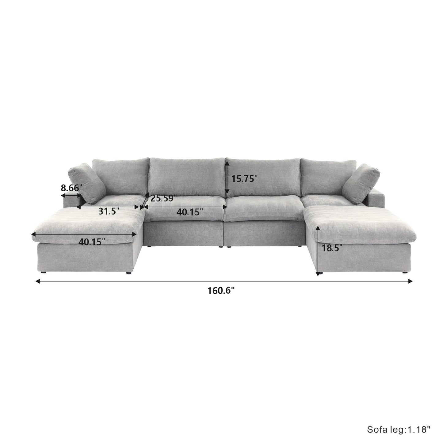 CloudComfort™ Modular Washable Classic Sofa