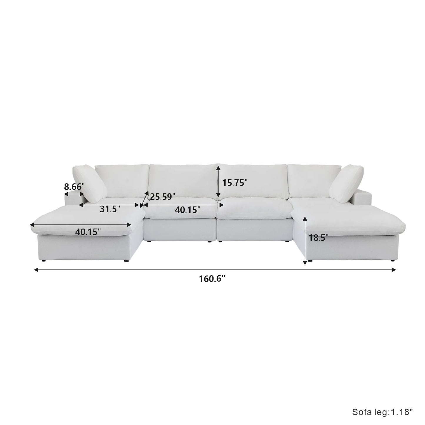 CloudComfort™ Modular Washable Classic Sofa