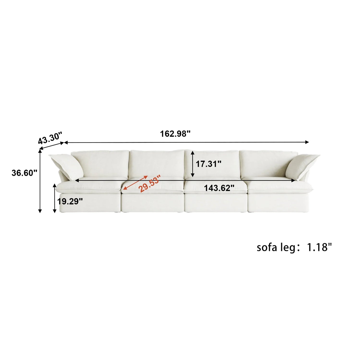 CloudComfort™ Modular Washable Luxe Sofa