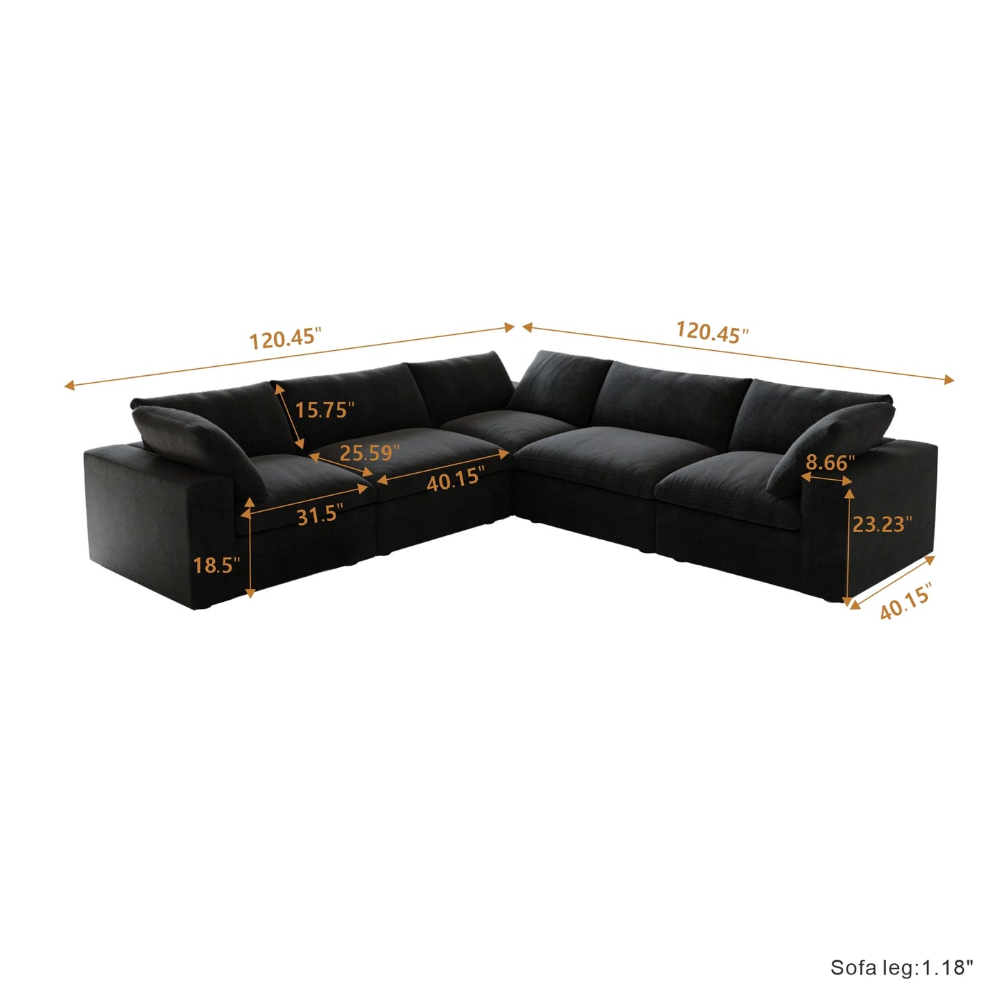 CloudComfort™ Modular Washable Classic Sofa