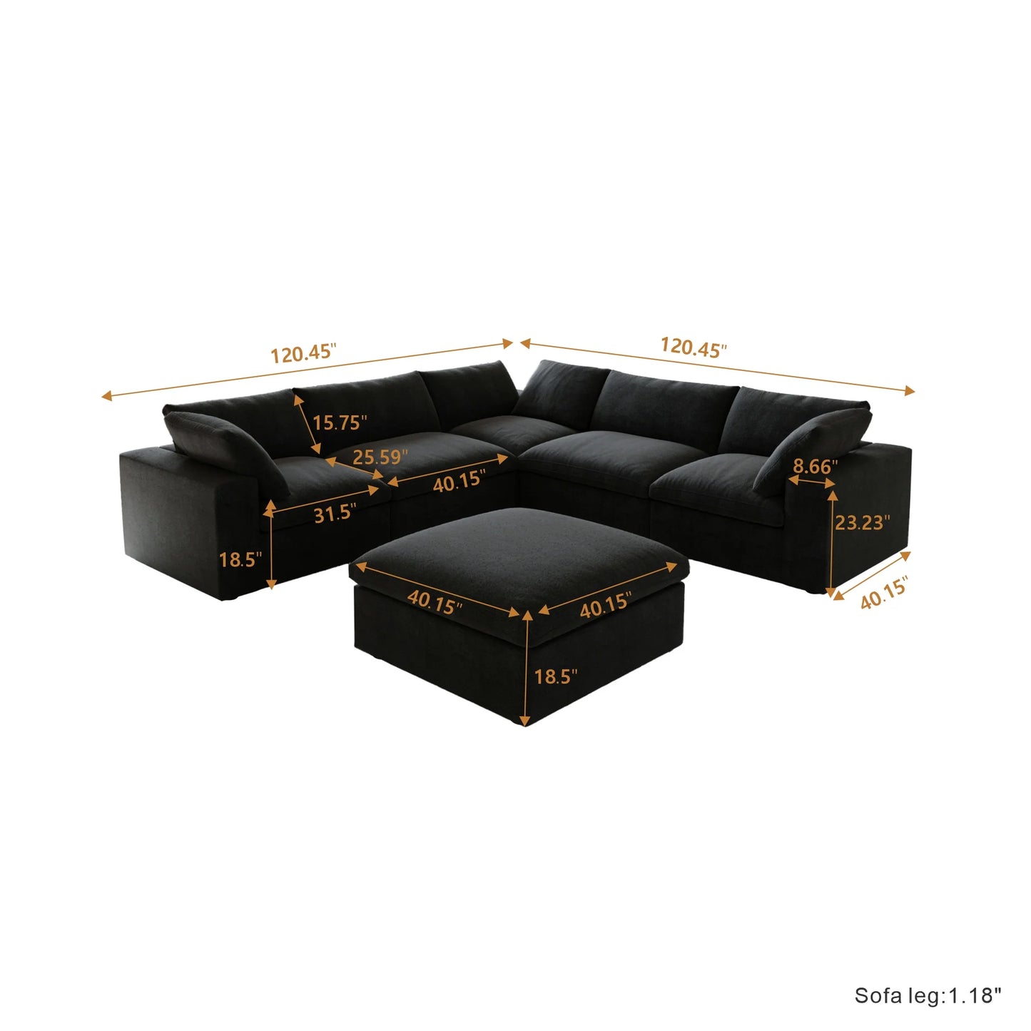 CloudComfort™ Modular Washable Classic Sofa