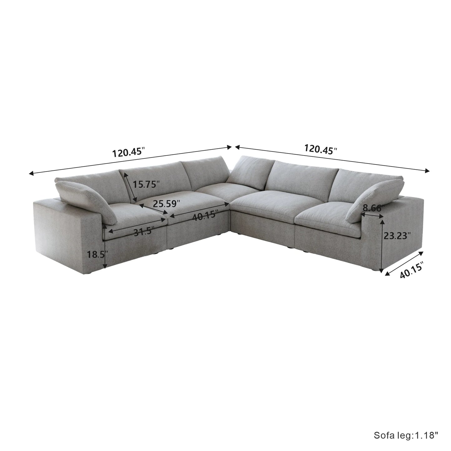 CloudComfort™ Modular Washable Classic Sofa