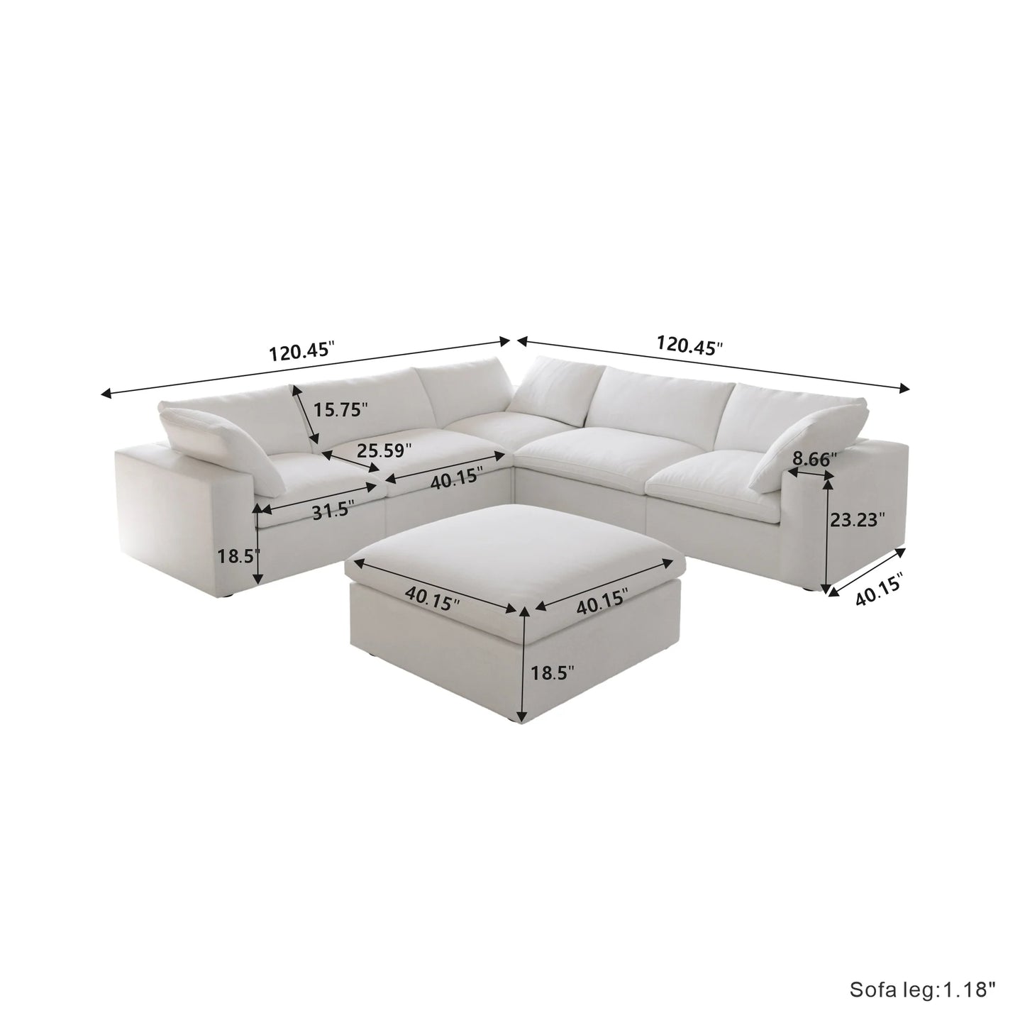CloudComfort™ Modular Washable Classic Sofa