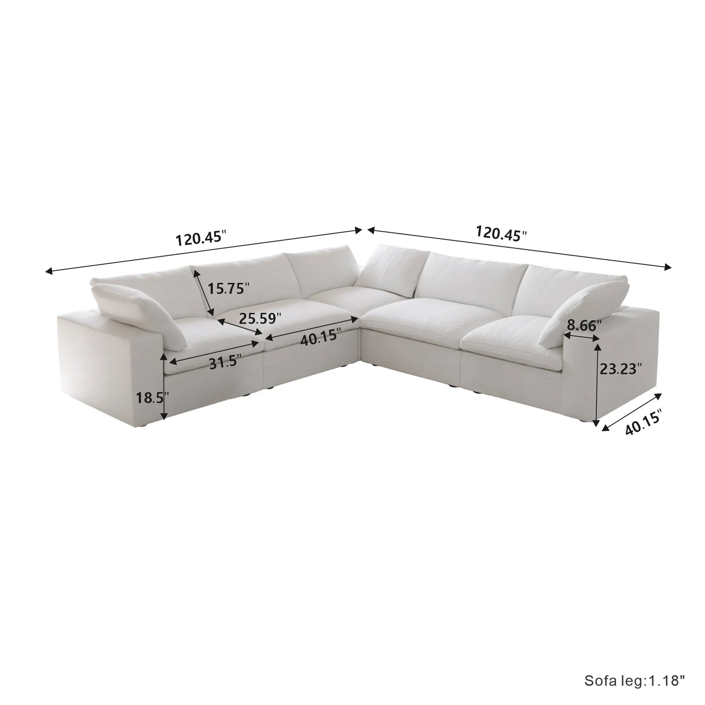 CloudComfort™ Modular Washable Classic Sofa