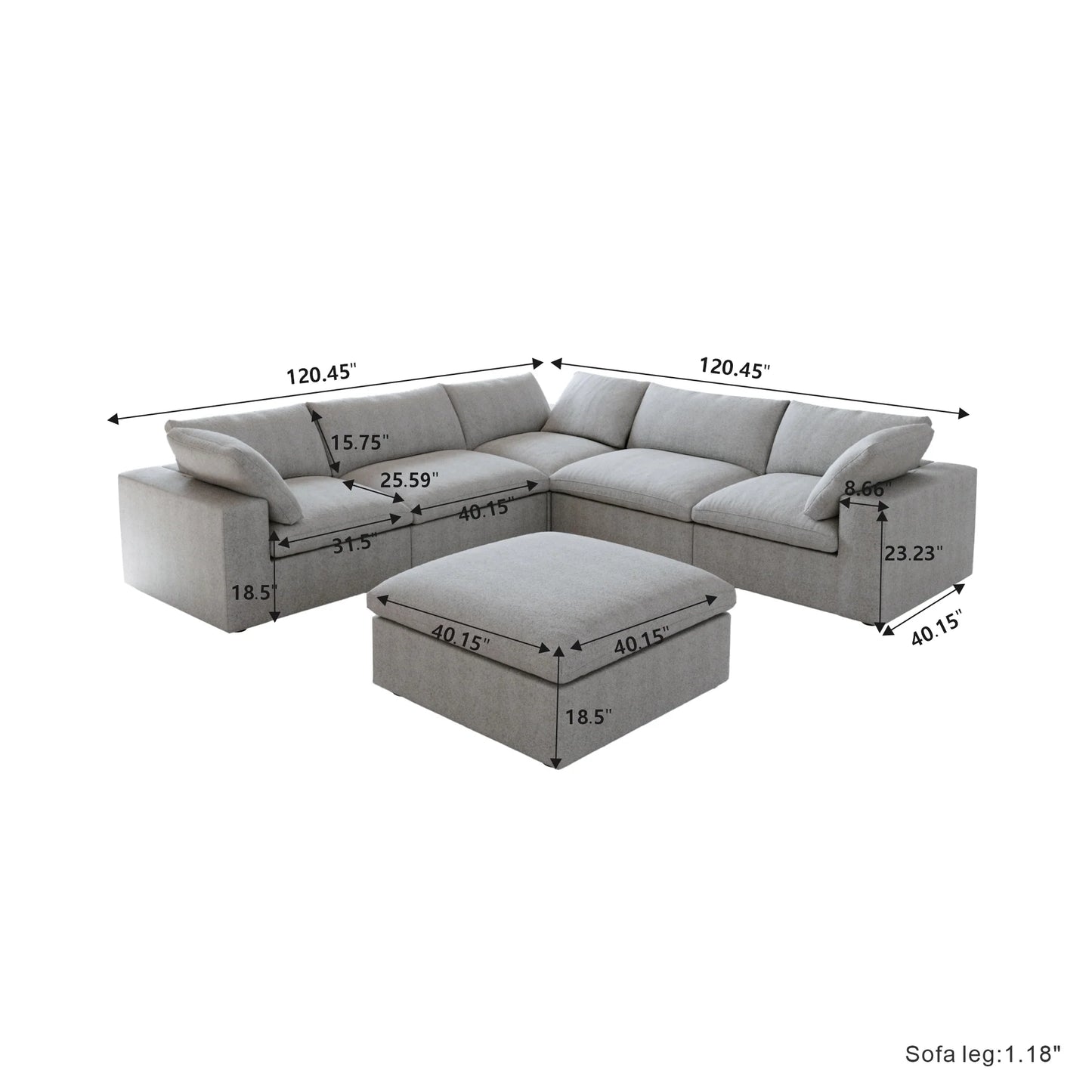 CloudComfort™ Modular Washable Classic Sofa