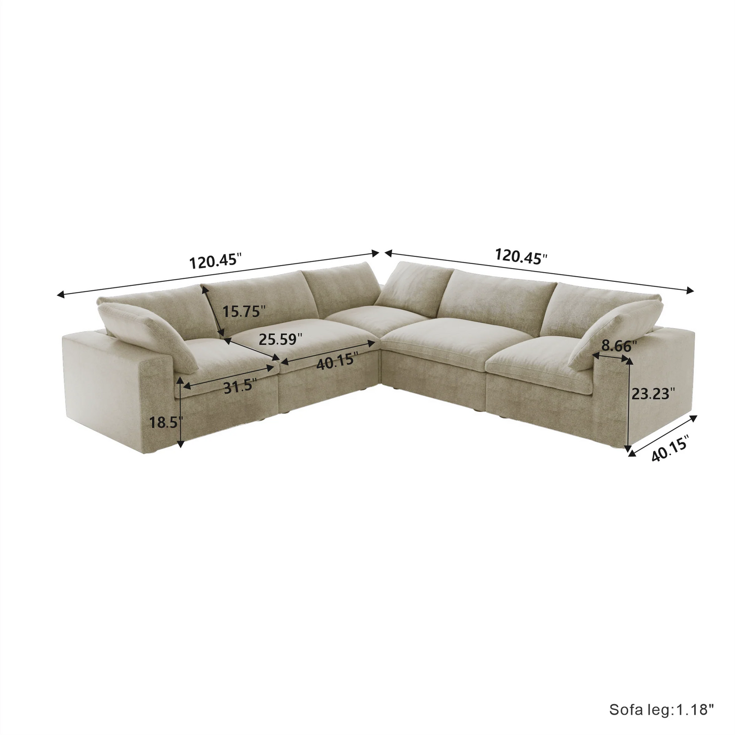 CloudComfort™ Modular Washable Classic Sofa