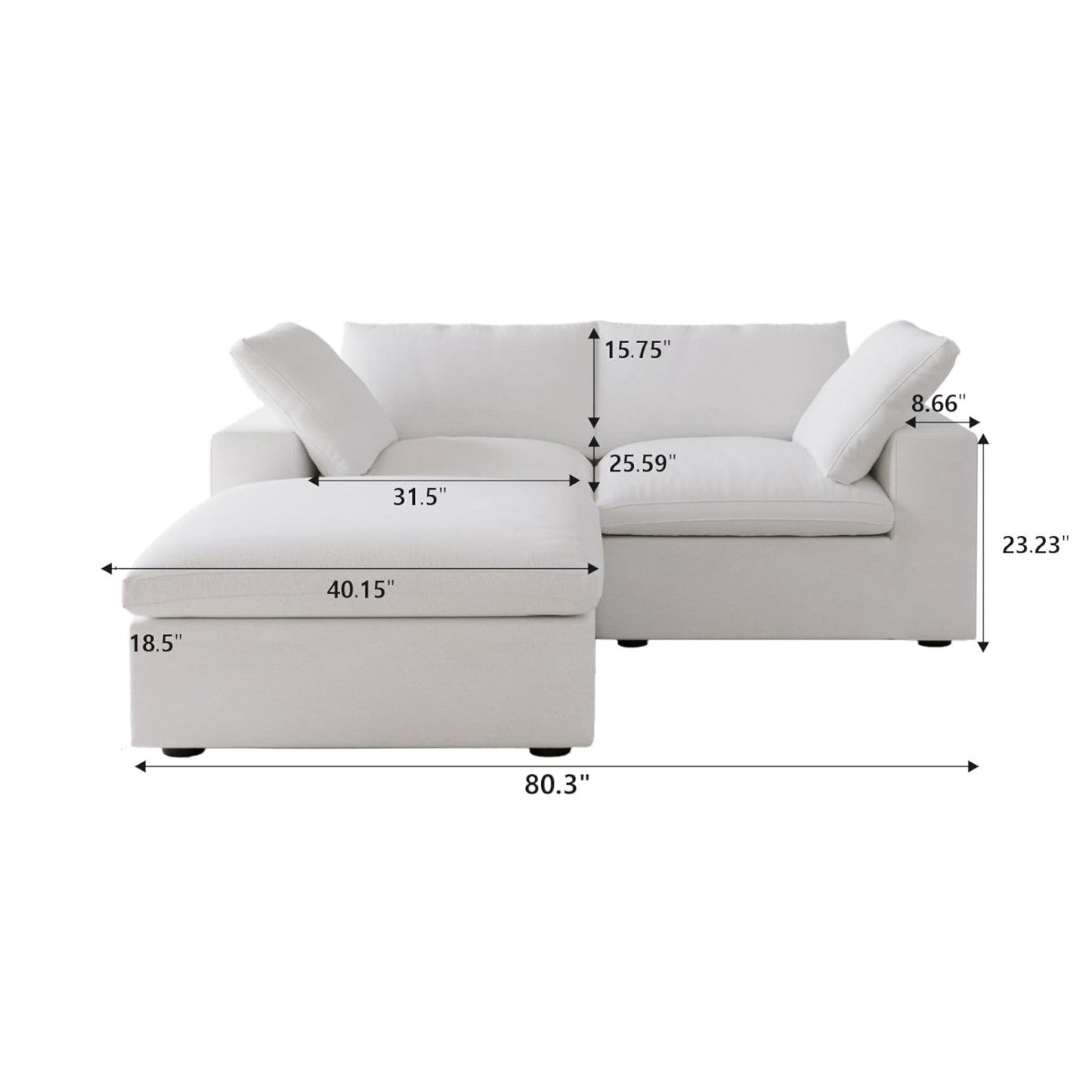 CloudComfort™ Modular Washable Classic Sofa