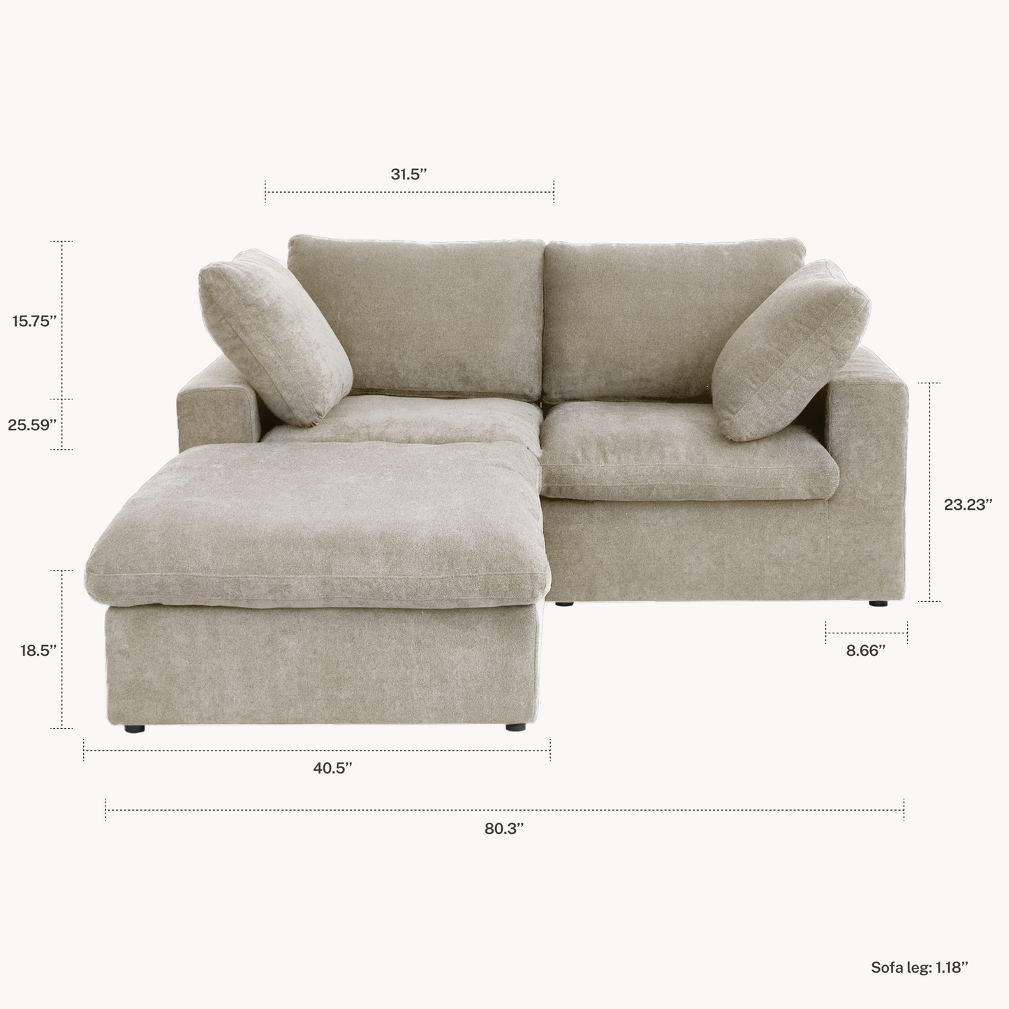 CloudComfort™ Modular Washable Classic Sofa