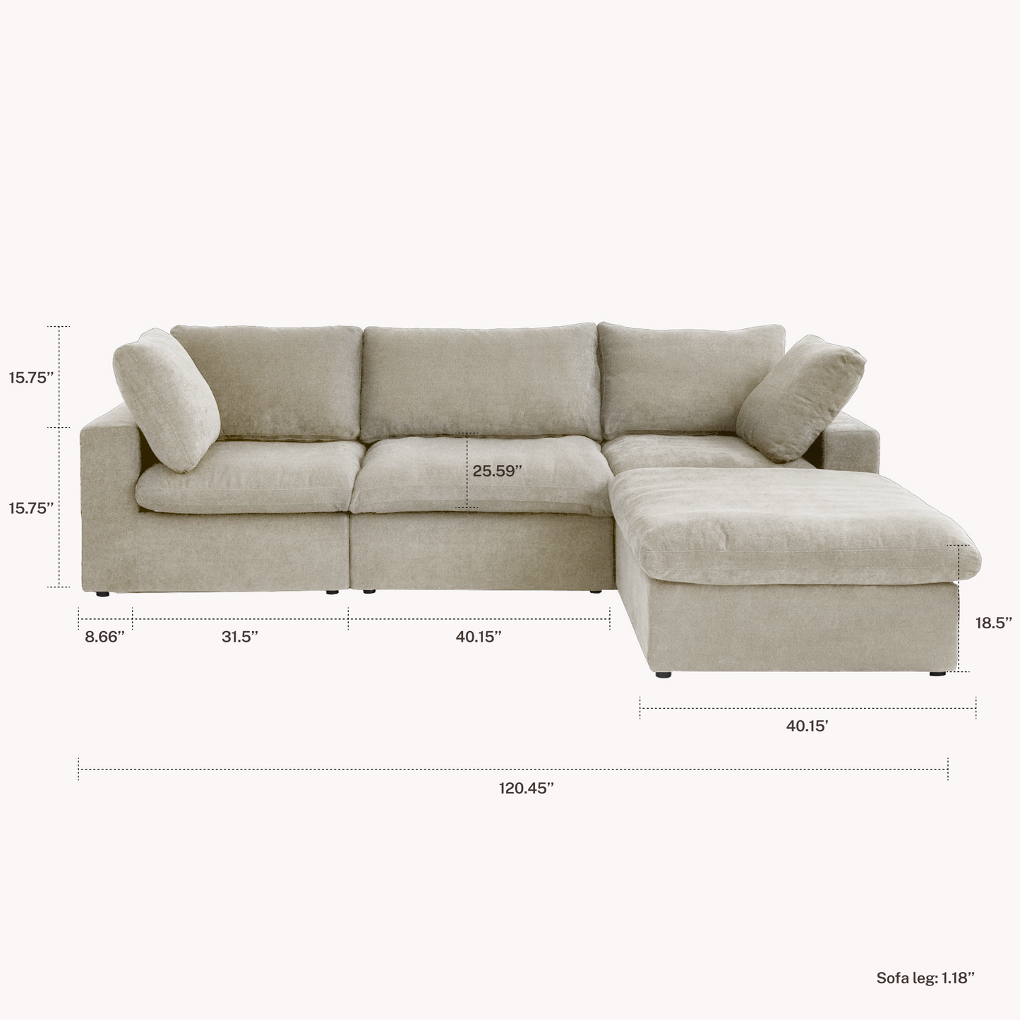 CloudComfort™ Modular Washable Classic Sofa