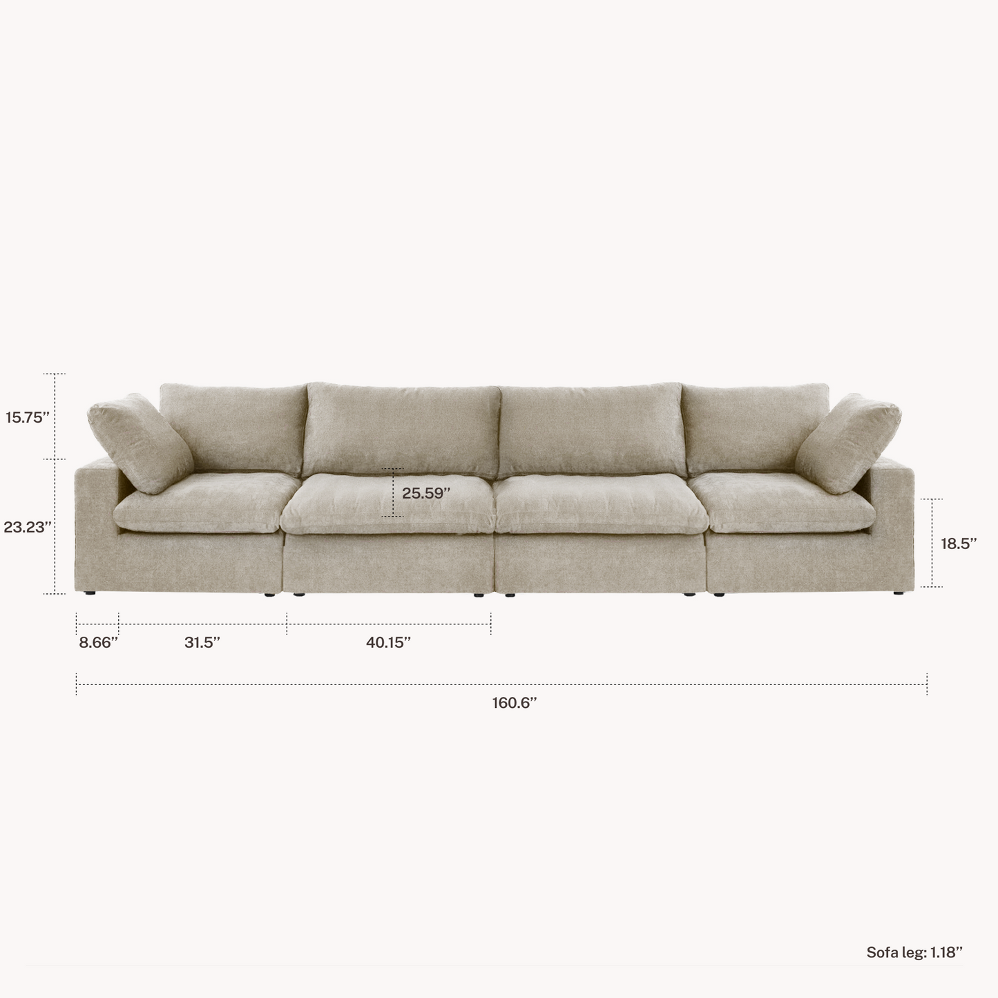 CloudComfort™ Modular Washable Classic Sofa