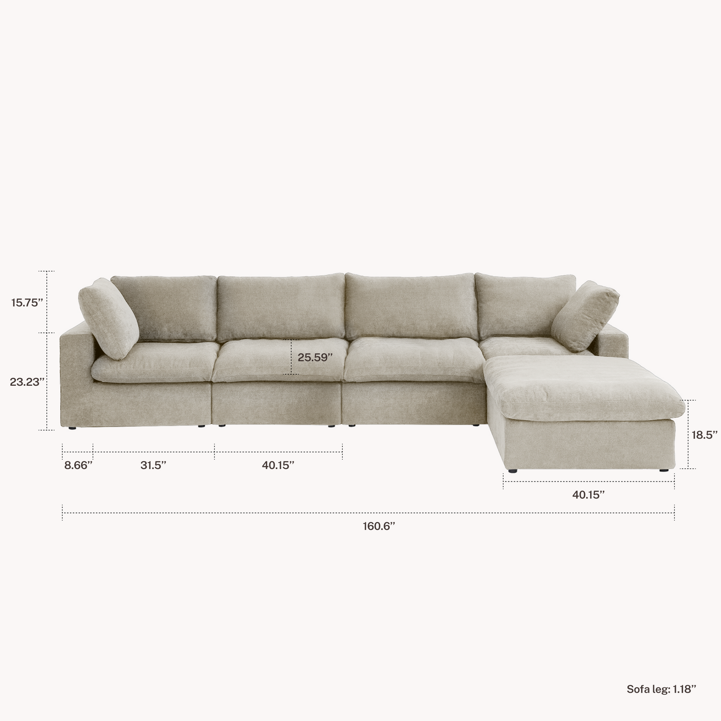 CloudComfort™ Modular Washable Classic Sofa