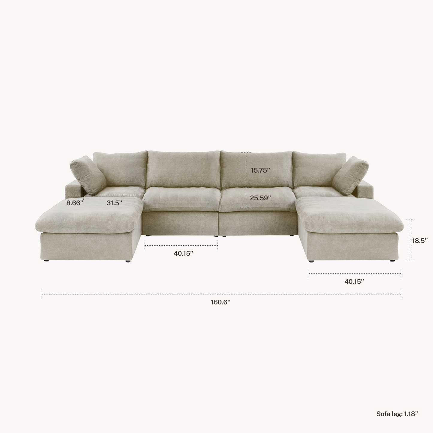 CloudComfort™ Modular Washable Classic Sofa
