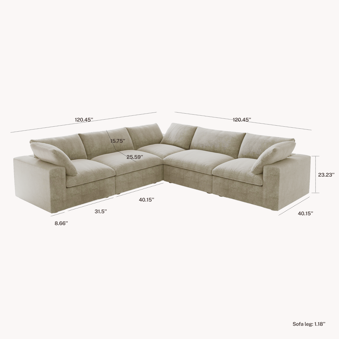 CloudComfort™ Modular Washable Classic Sofa