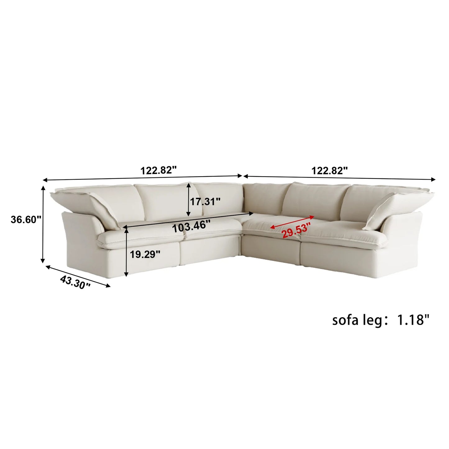 CloudComfort™ Modular Washable Luxe Sofa