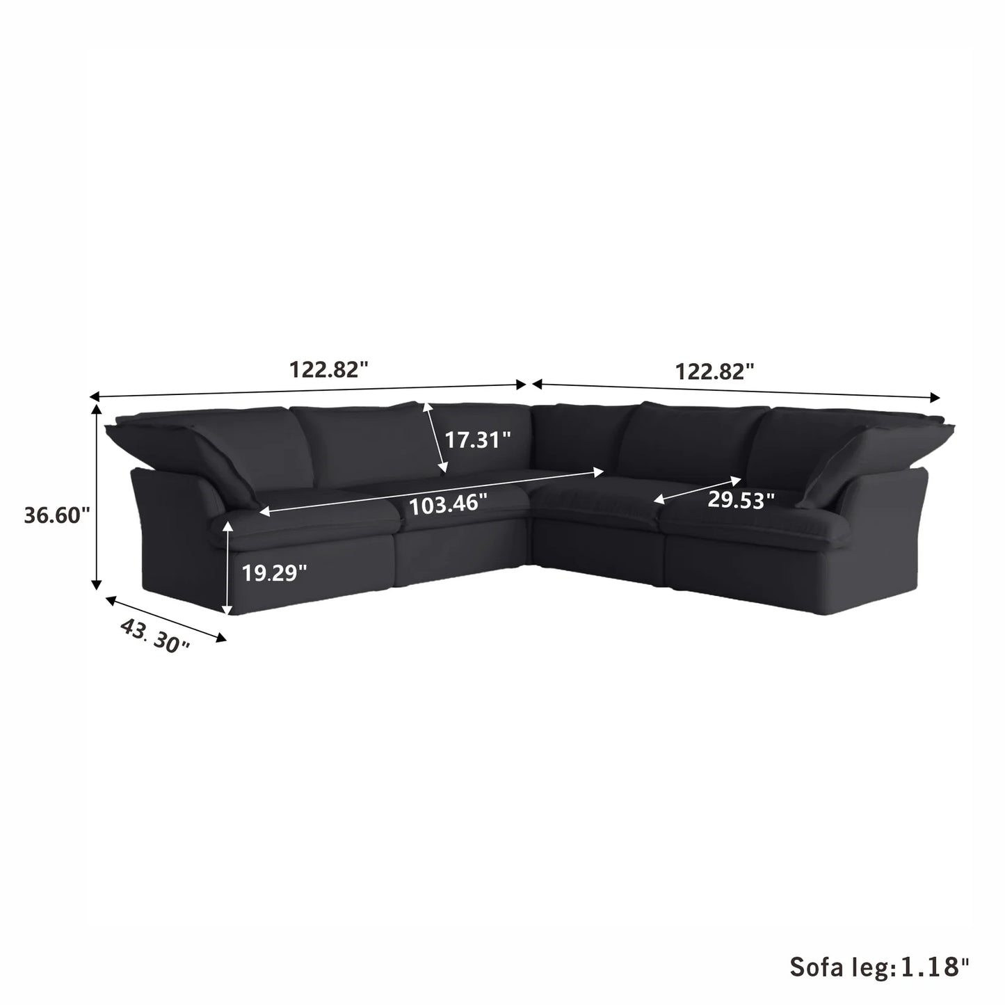 Modular Luxe 5-Seater Corner Sectional