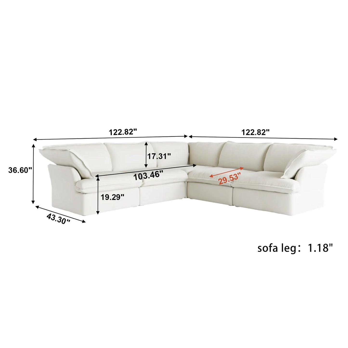 CloudComfort™ Modular Washable Luxe Sofa
