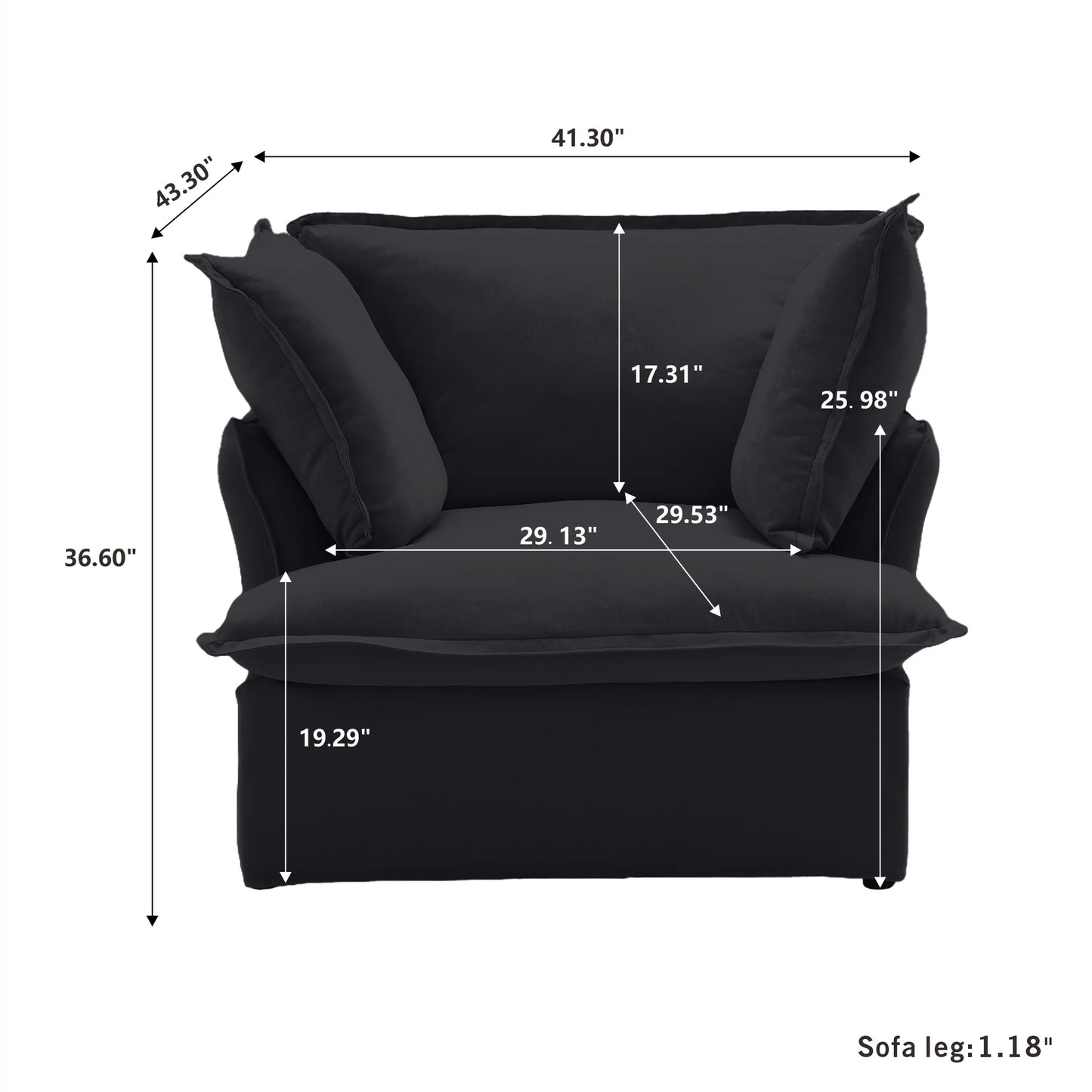 CloudComfort™ Modular Washable Luxe Sofa