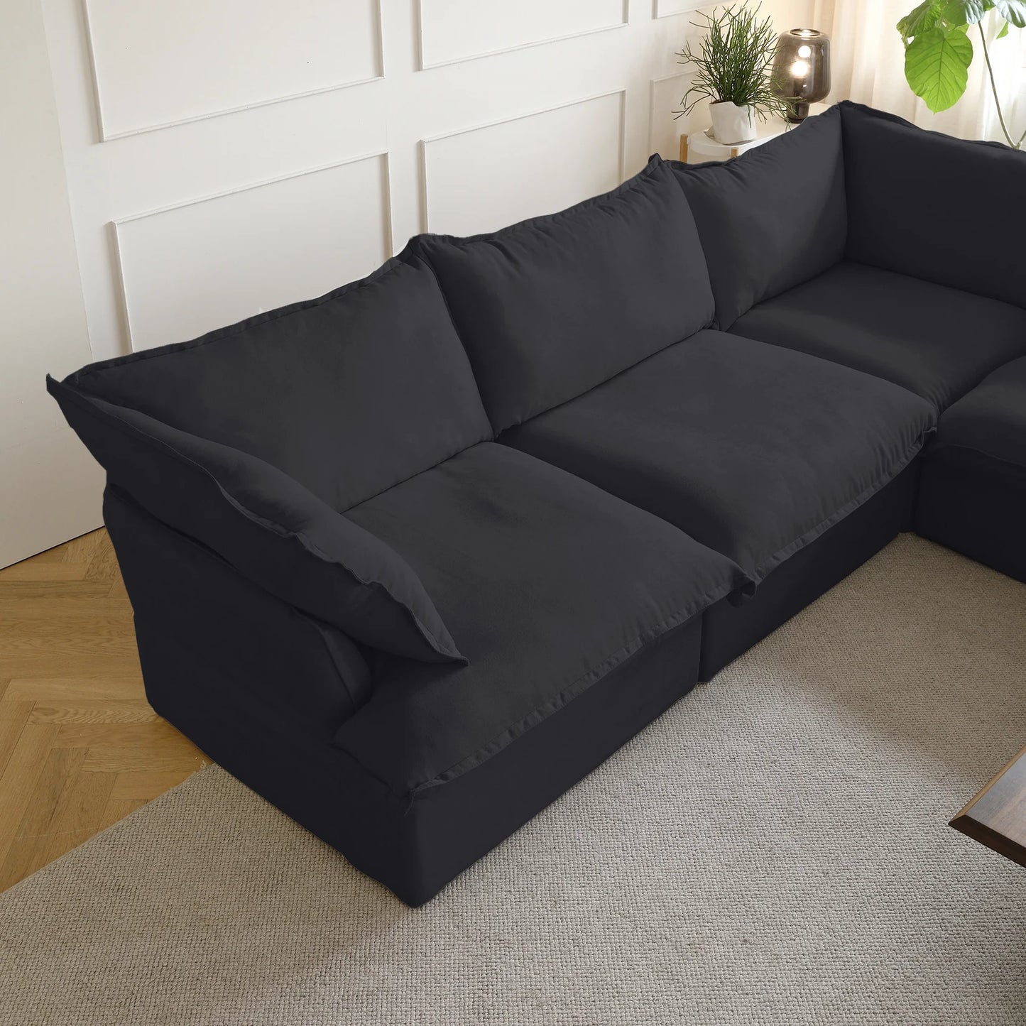 Modular Luxe 5-Seater Corner Sectional + Ottoman