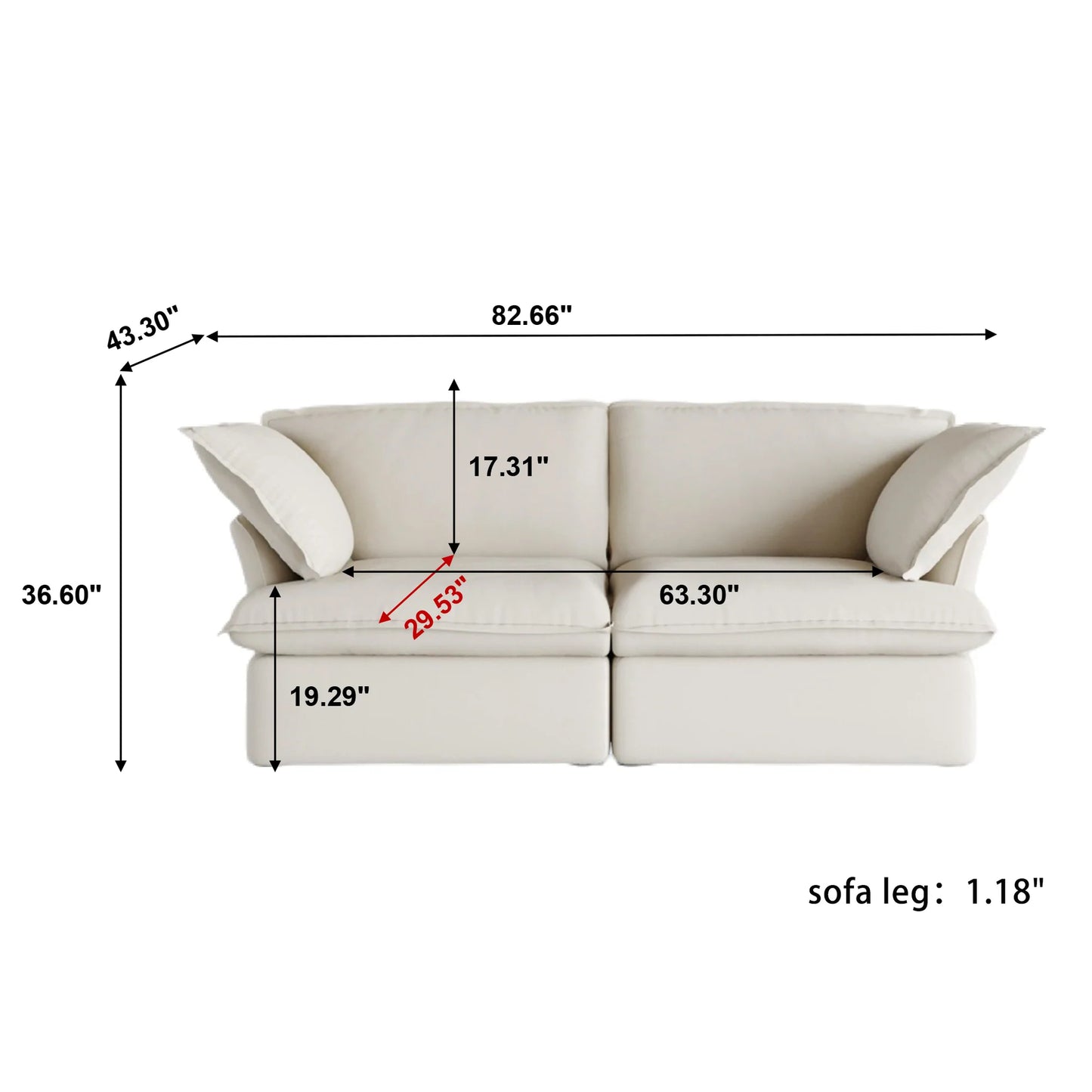 CloudComfort™ Modular Washable Luxe Sofa