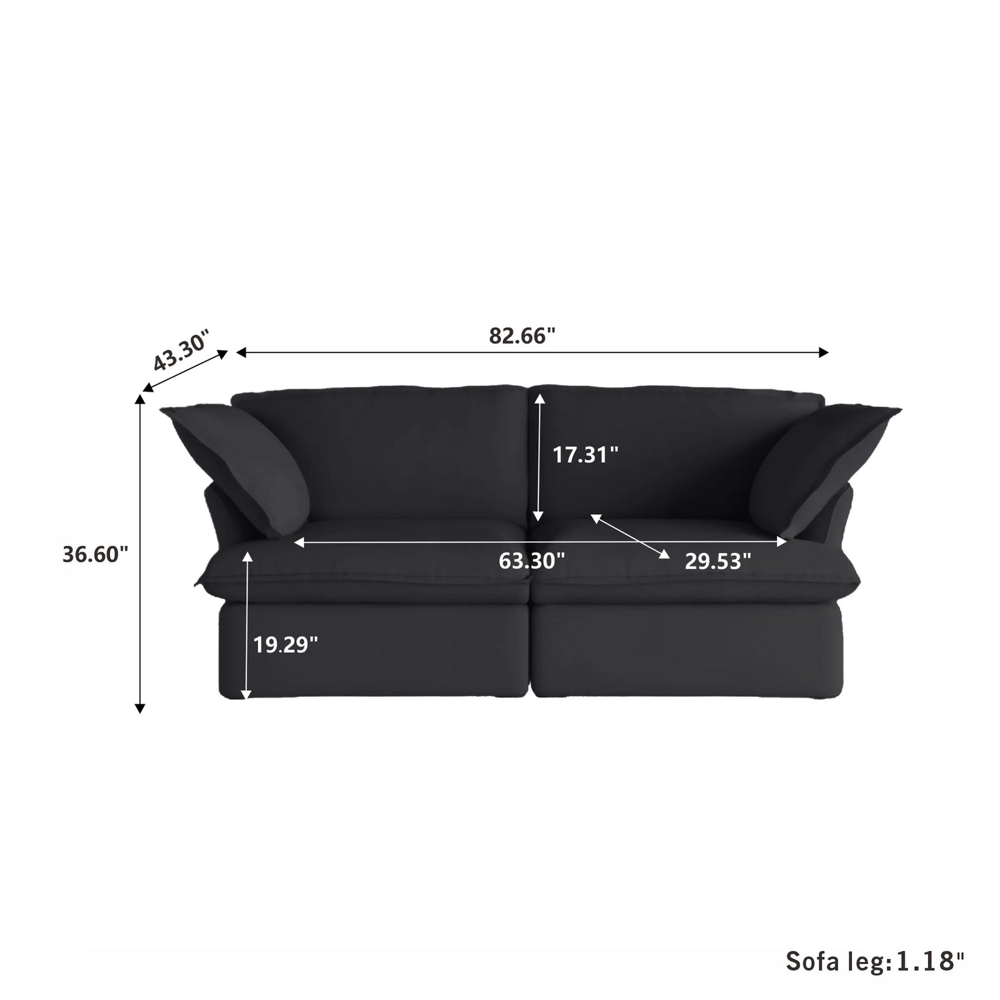 CloudComfort™ Modular Washable Luxe Sofa