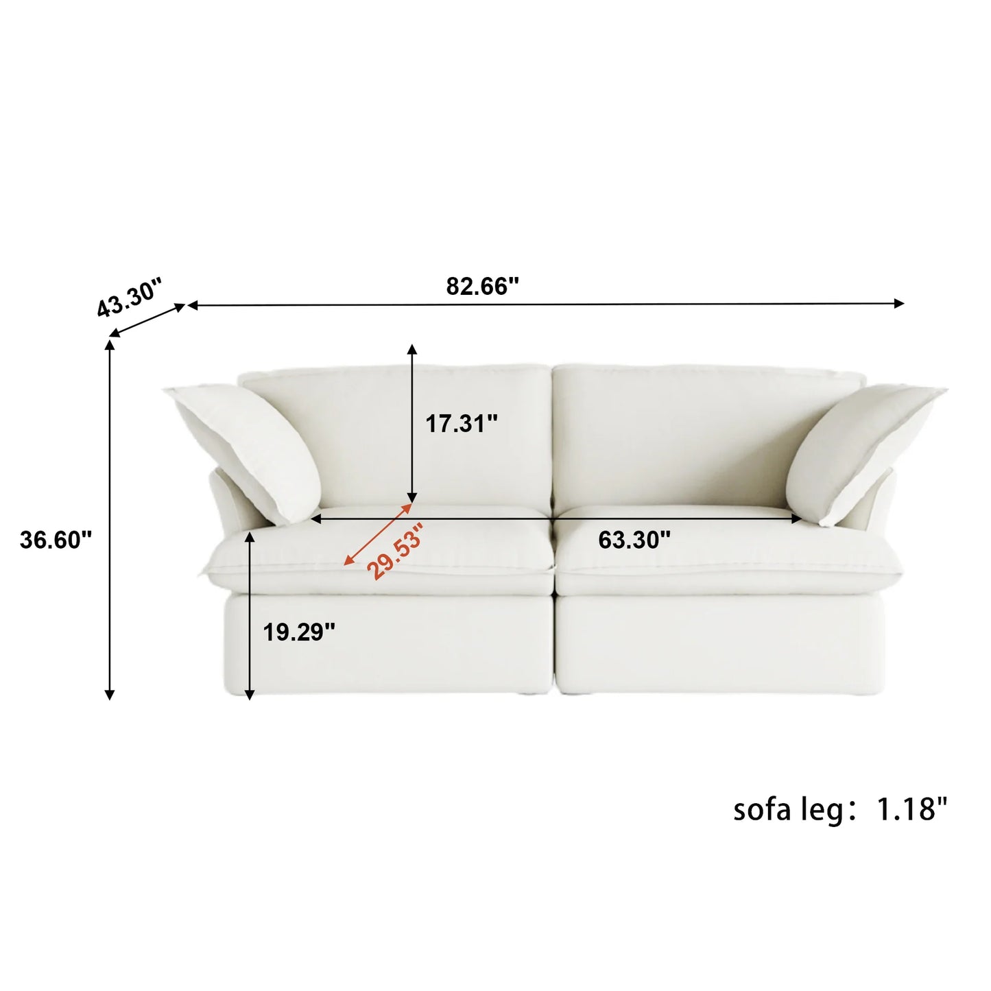 CloudComfort™ Modular Washable Luxe Sofa