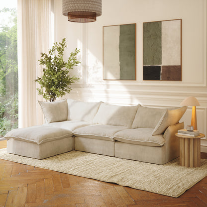 CloudComfort™ Modular Washable Luxe Sofa - 3 Seater Chaise