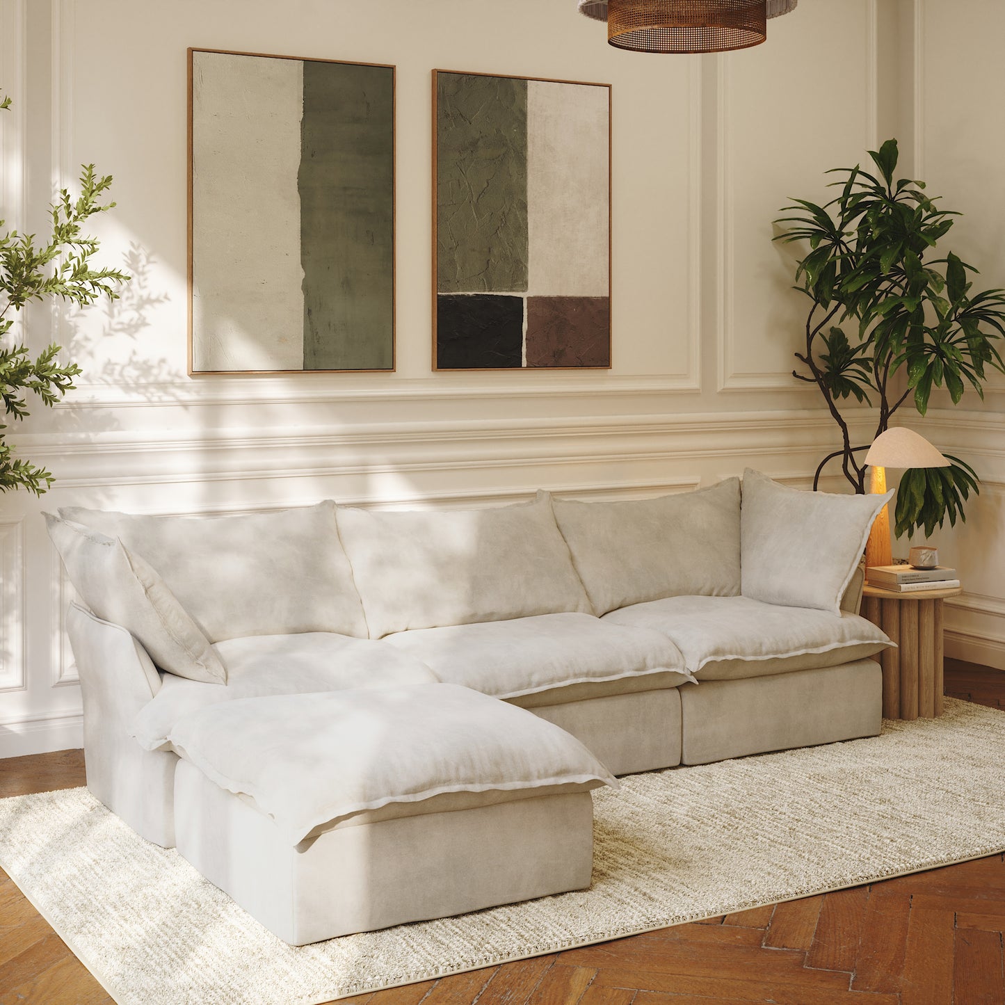 CloudComfort™ Modular Washable Luxe Sofa - 3 Seater Chaise