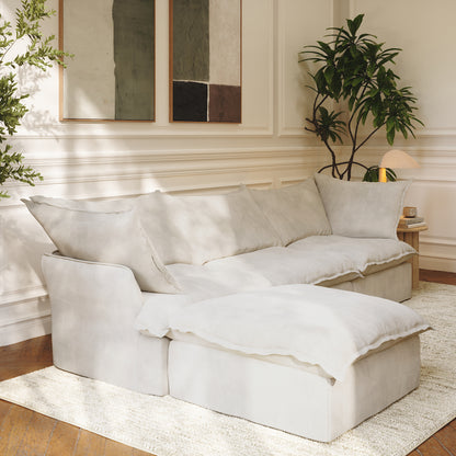 CloudComfort™ Modular Washable Luxe Sofa - 3 Seater Chaise