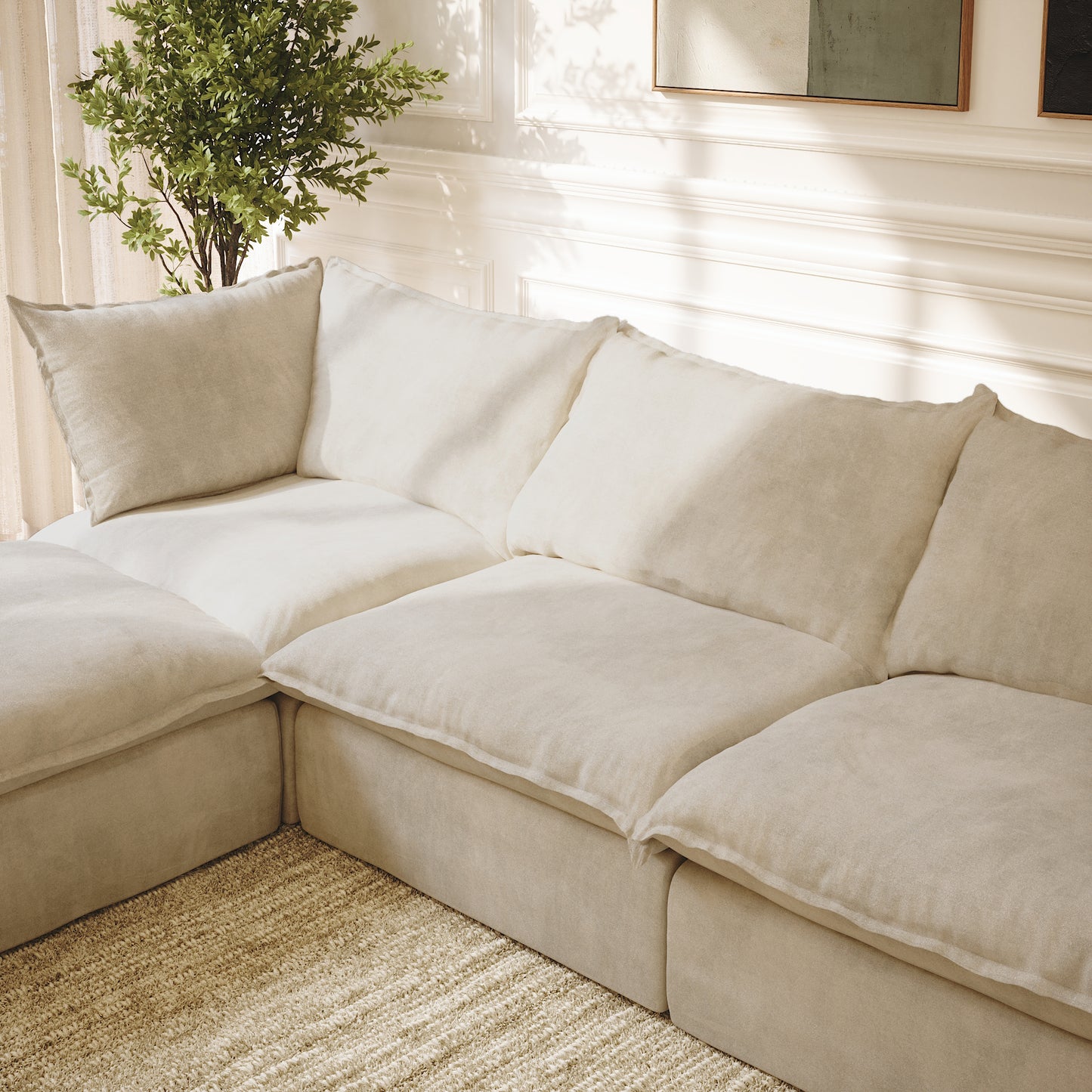 CloudComfort™ Modular Washable Luxe Sofa - 3 Seater Chaise