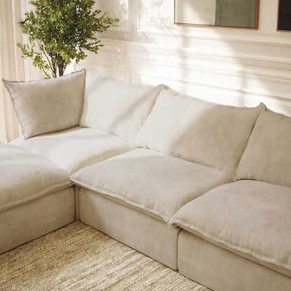 CloudComfort™ Modular Washable Luxe Sofa - 3 Seater Chaise