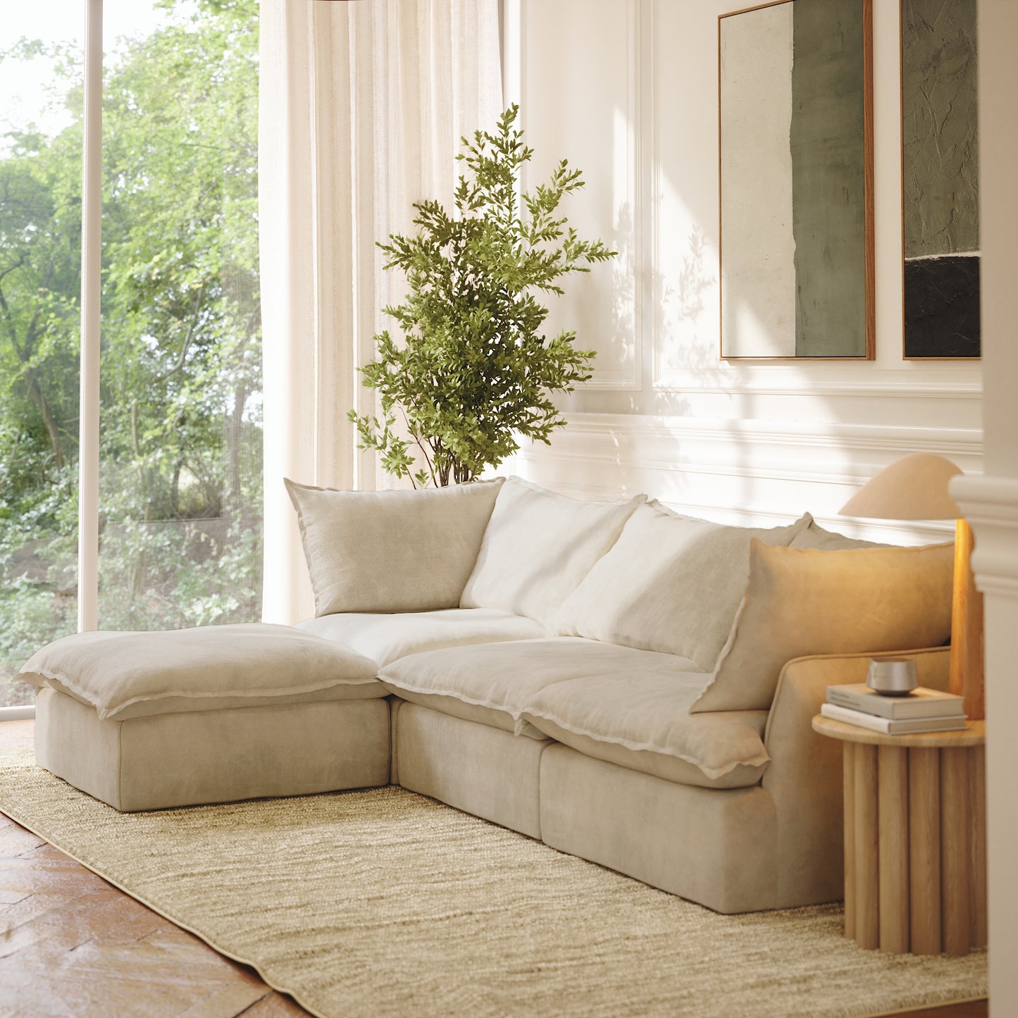 CloudComfort™ Modular Washable Luxe Sofa - 3 Seater Chaise