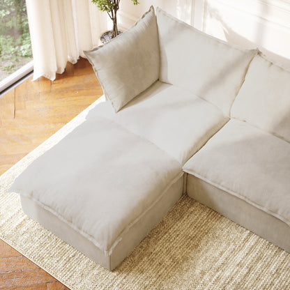 CloudComfort™ Modular Washable Luxe Sofa - 3 Seater Chaise