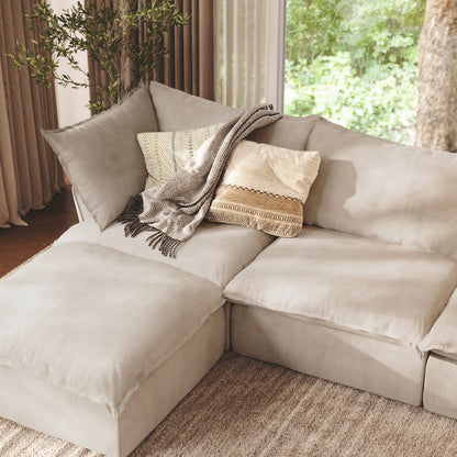 CloudComfort™ Modular Washable Luxe Sofa - 3 Seater Chaise